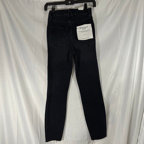NWT Good American Good Waist Crop Skinny Jeans Black High Rise 24/00 26” Inseam - Picture 5 of 6